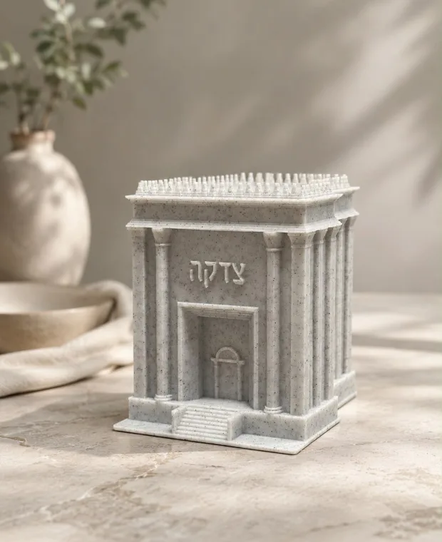 קופת צדקה בית המקדש, יצוקה בעבודת יד
