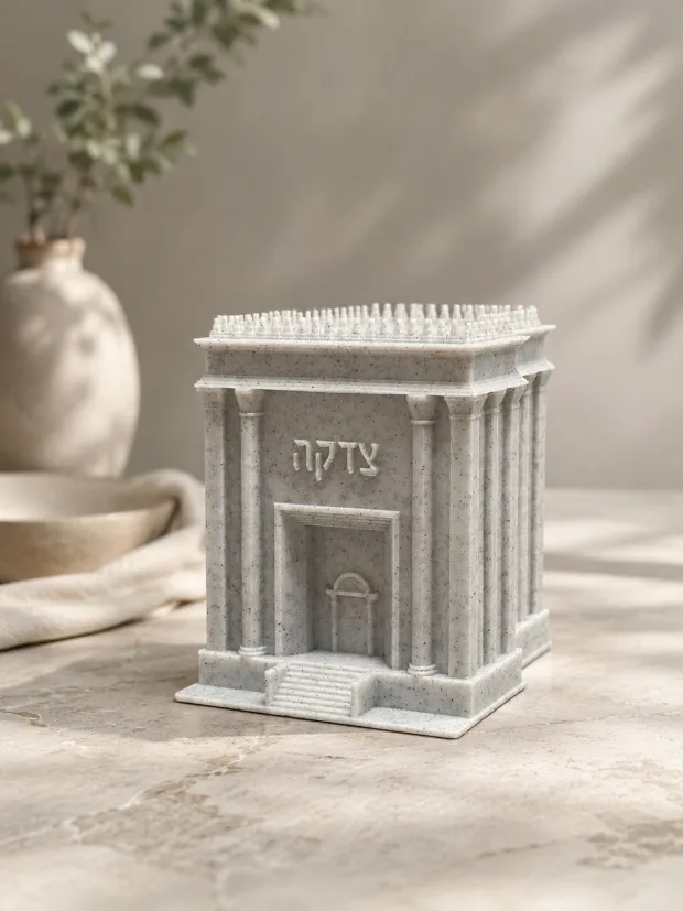 קופת צדקה בית המקדש, יצוקה בעבודת יד