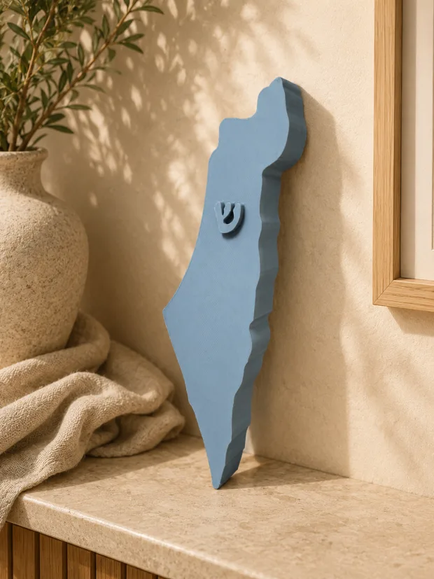 מזוזת מפת ישראל, יצוקה בעבודת יד